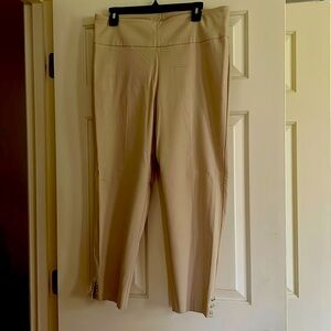 Crop pants Capris khaki with rhinestone accents. Size Large new without tags